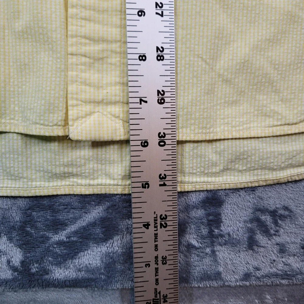 Polo Ralph Lauren Mens XL Yellow Gingham Seersucker S/S Button Down Shirt